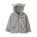 Patagonia Baby Furry Friends Fleece Hoody in salt grey, flat front view