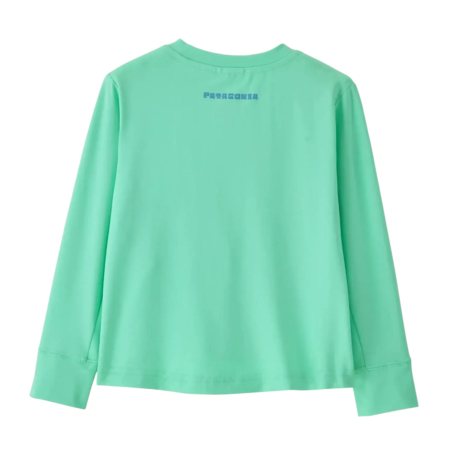 Patagonia Baby Long-Sleeved Capilene® Silkweight T-Shirt in mother ray's band & early teal, back view