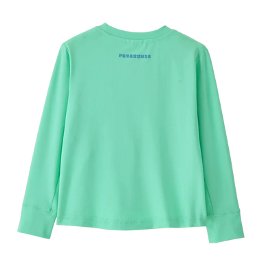 Patagonia Baby Long-Sleeved Capilene® Silkweight T-Shirt in mother ray's band & early teal, back view