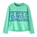Patagonia Baby Long-Sleeved Capilene® Silkweight T-Shirt in mother ray's band & early teal, front view