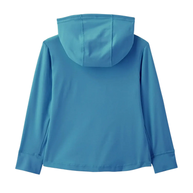 Patagonia Baby Capilene® Silkweight Hoody in island turtle & shore blue, back view