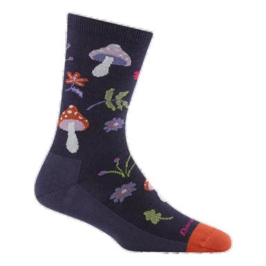 Darn Tough Women's Shroom Bloom Crew Lightweight Lifestyle Socks in blackberry, side view