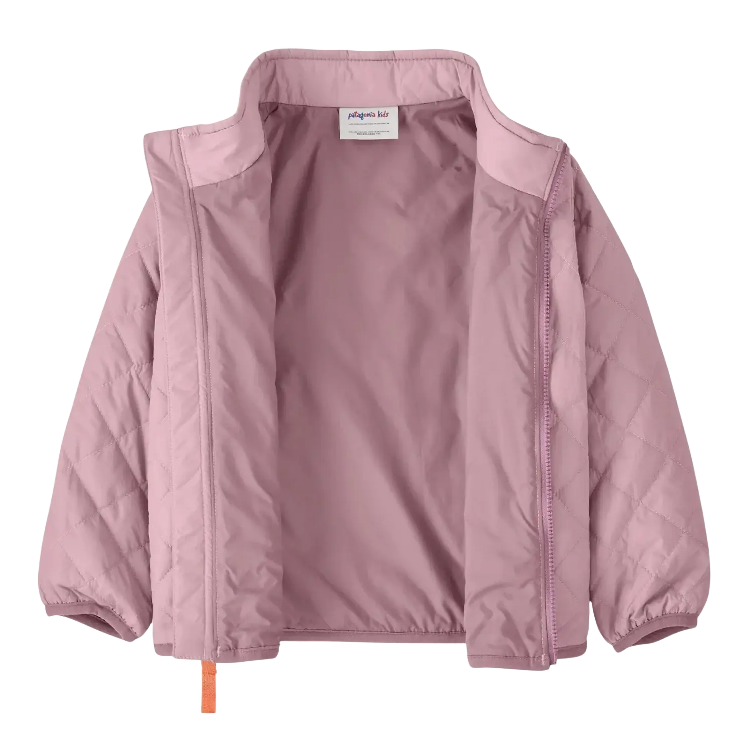 Patagonia Baby Nano Puff® Jacket in quiet violet, front unzipped view