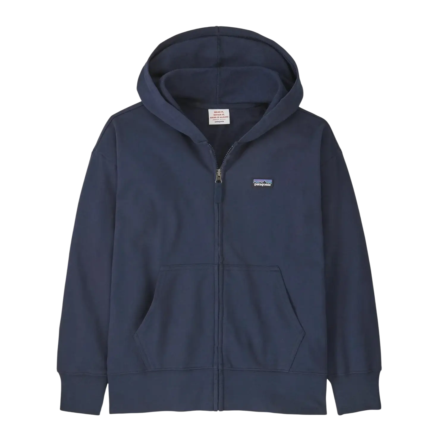 Patagonia Kid's Full-Zip Hoody Sweatshirt in new navy, front view