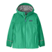 Patagonia Kid's Torrentshell 3L Rain Jacket in aqua stone, front view