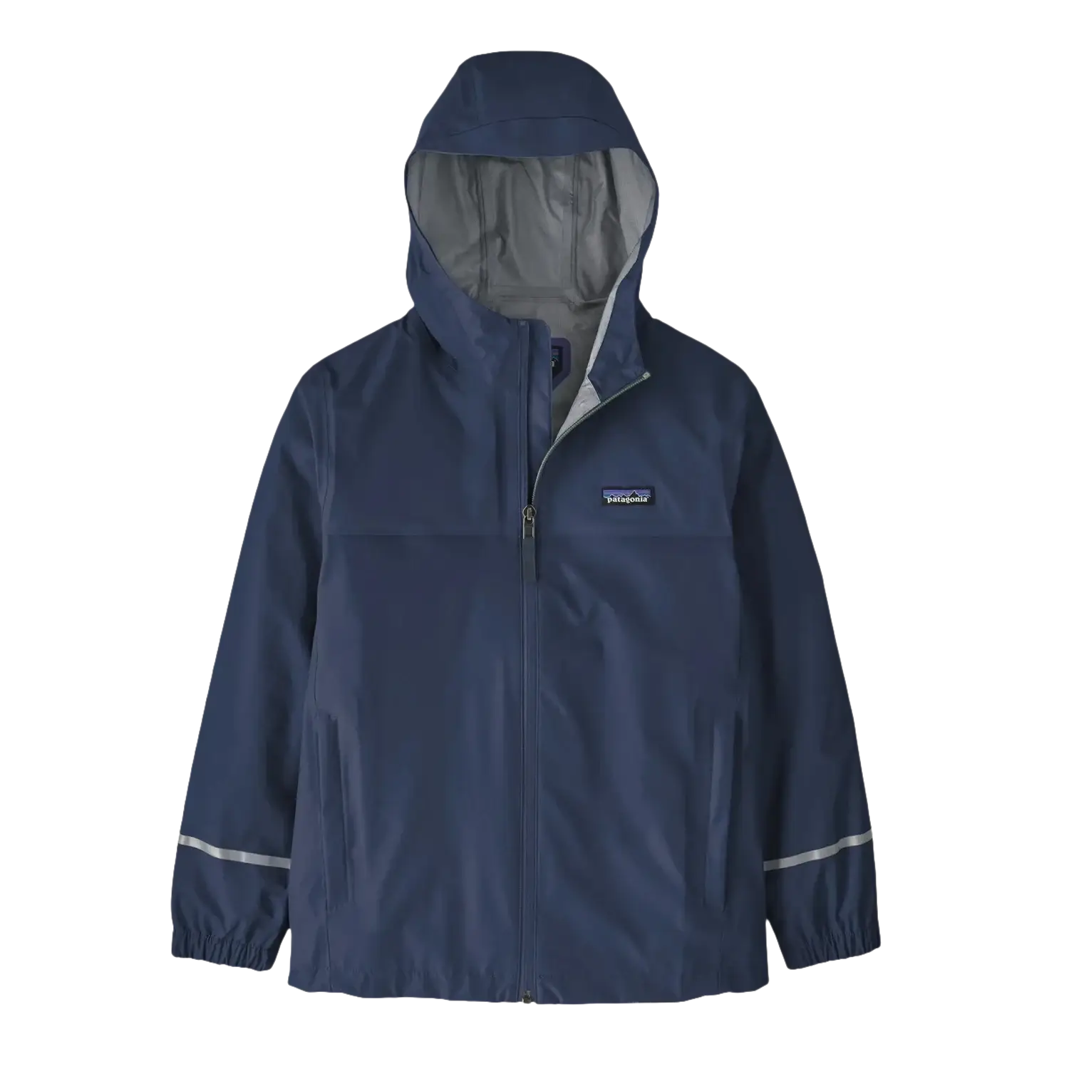 Patagonia Kid's Torrentshell 3L Rain Jacket in new navy, front view