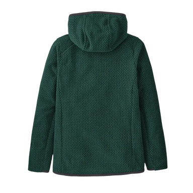 Patagonia Kids' R1® Air Full-Zip Hoody in cascade green, flat back view