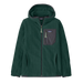 Patagonia Kids' R1® Air Full-Zip Hoody in cascade green, flat front view