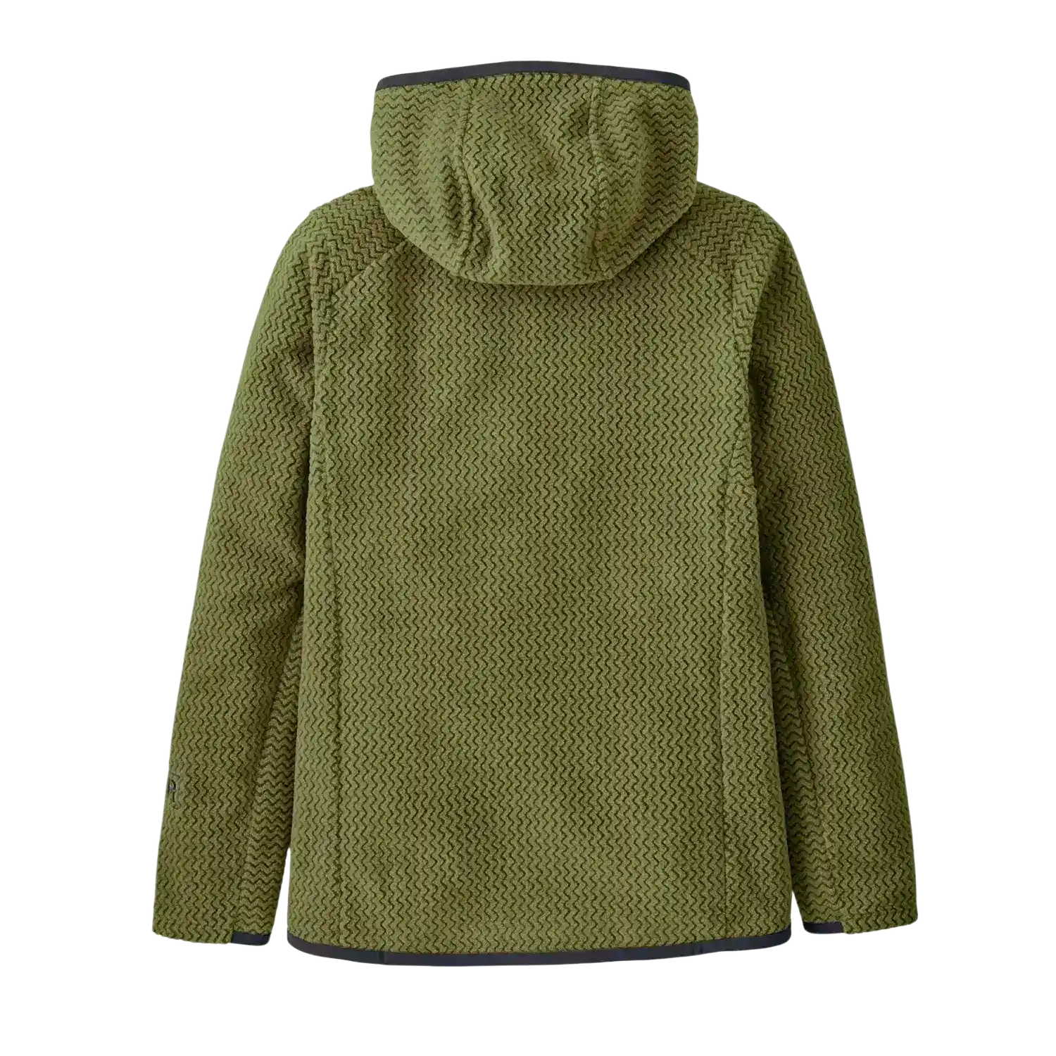 Patagonia Kids' R1® Air Full-Zip Hoody in caper green, back view
