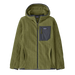 Patagonia Kids' R1® Air Full-Zip Hoody in caper green, front view