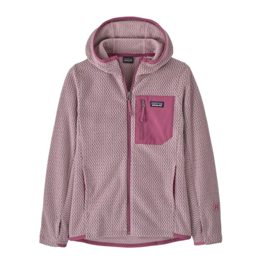 Patagonia Kids' R1® Air Full-Zip Hoody in quiet violet, front view