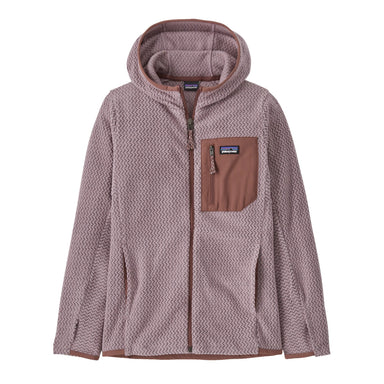 Patagonia Kids' R1® Air Full-Zip Hoody in stormy mauve, flat front