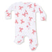 Angel Dear Baby 2 Way Zipper Footie in candy canes, flat front view