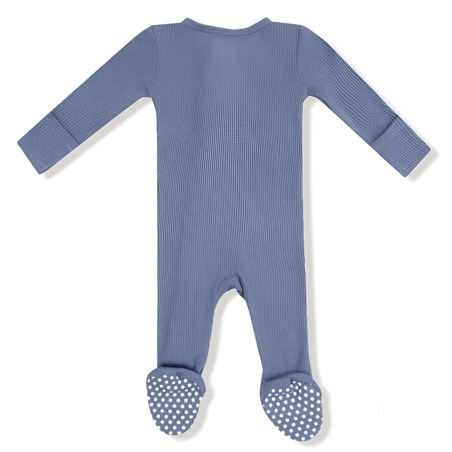Angel Dear Baby 2 Way Zipper Footie in wild wind, flat back view