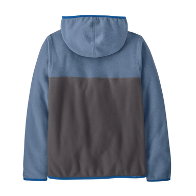 Patagonia Kids' Micro D® Snap-T® Fleece Jacket in forge grey & utility blue, back view