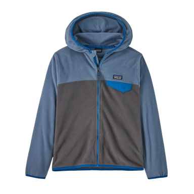 Patagonia Kids' Micro D® Snap-T® Fleece Jacket in forge grey & utility blue, front view