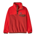 Patagonia Kid's Lightweight Synchilla® Snap-T® Fleece Pullover in amanita red, flat front view