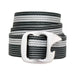 Bison Tap Cap™ Gunmetal Buckle 30mm in black pinstripe, front view