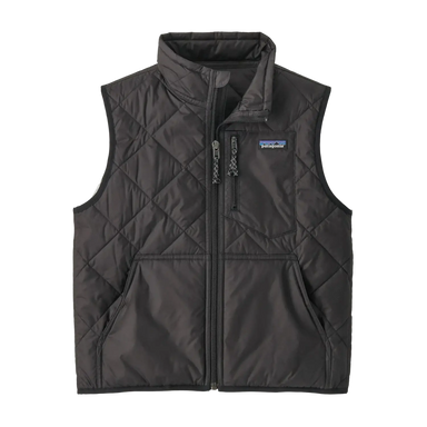 Patagonia Kid's Diamond Quilted Vest in black, flat front view