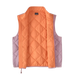 Patagonia Kid's Diamond Quilted Vest in quiet violet, flat front view unzipped