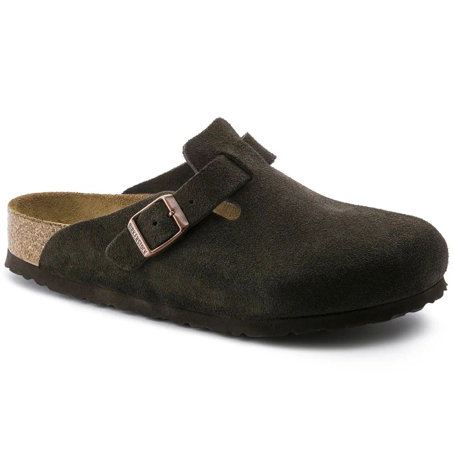 Birkenstock Boston Soft Footbed in mocha, side view