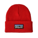 Patagonia Kid's Logo Beanie in p-6 logo & sizzle red, front view