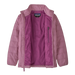 Patagonia Kid's Nano Puff Jacket in light violet, front view unzipped