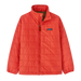 Patagonia Kid's Nano Puff Jacket in sizzle red, flat front view