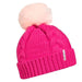 Turtle Fur Youth Lizzy Faux Pom Hat in Bright Pink with a Light Pink Pom on Top.