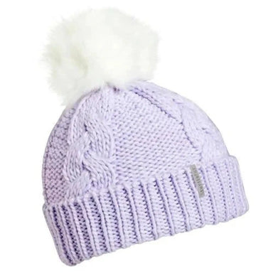 Turtle Fur Youth Lizzy Fauz Fur Pom Hat in Lavender with White Pom.