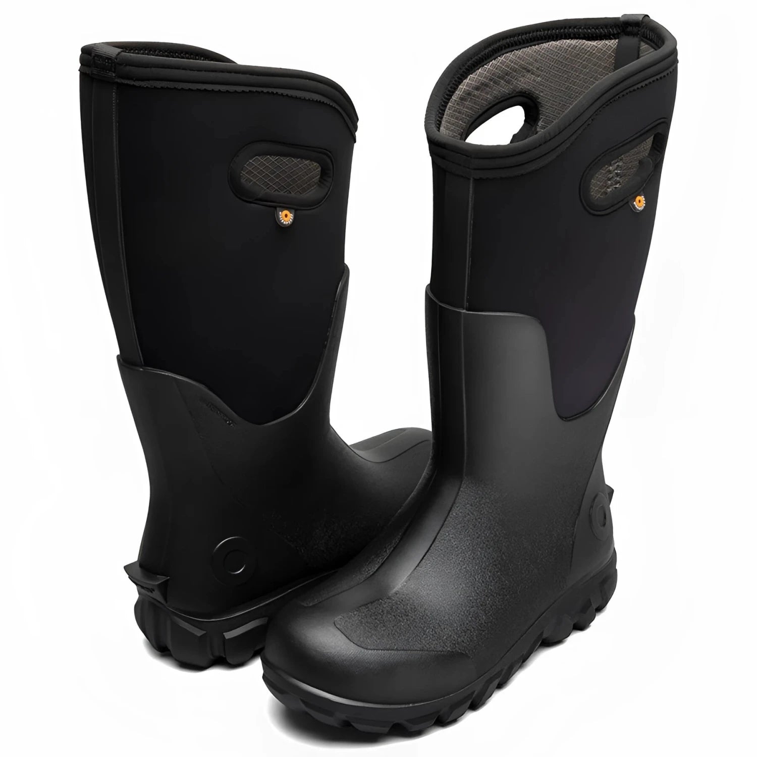BOGS Women's Classic Seamless Tall Farm Boots in black, pair view