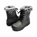 BOGS Women's Arcata Plaid Winter Boots in cement plaid, pair view