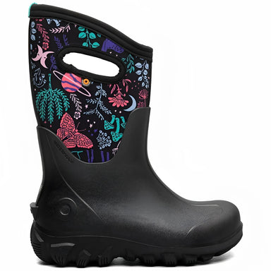 BOGS Kid's Classic Seamless Cosmic Forest Boot in black multi, side view