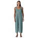 Patagonia Women's Garden Island Jumpsuit in whole weave blue sage, on model front view