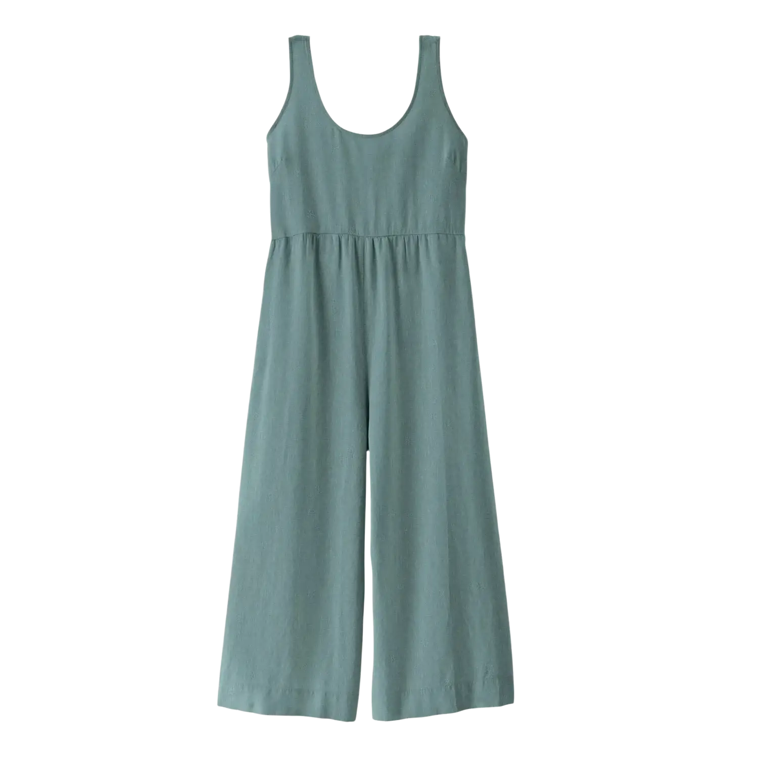 Patagonia Women's Garden Island Jumpsuit in whole weave blue sage, front view