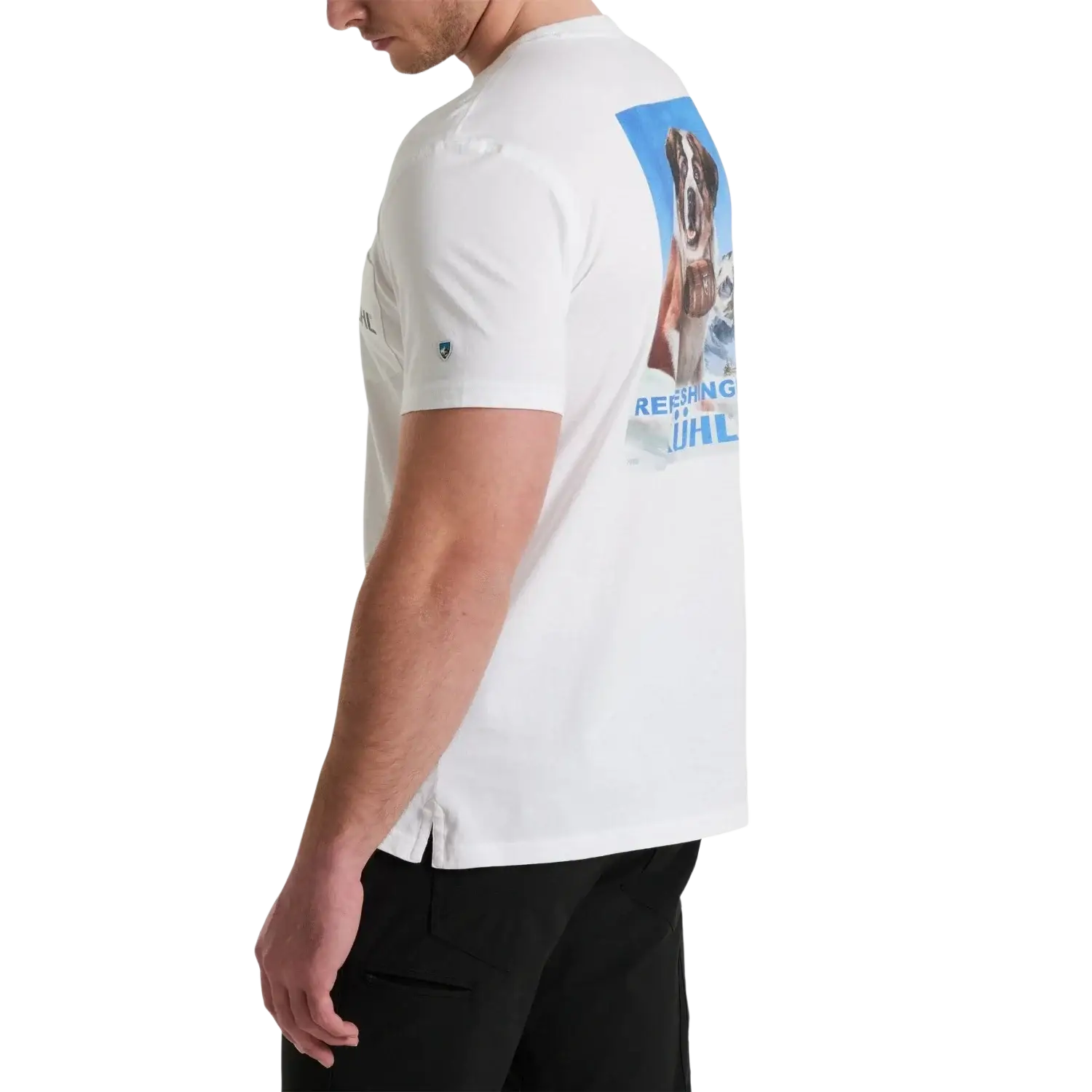 KUHL Men's St. Bernard™ Tee in white, on model side view