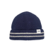 7AM Enfant Baby Chunky Beanie in navy & pearl grey, flat front view