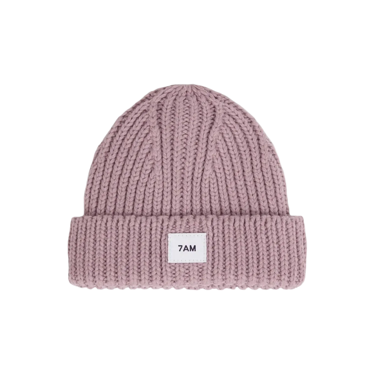 7AM Enfant Baby Chunky Beanie in ash rose, flat front view