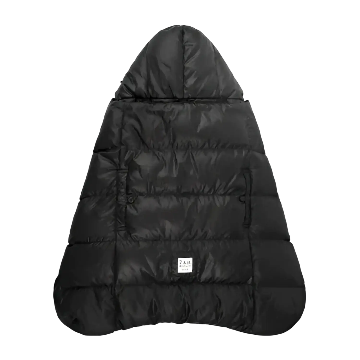 7AM Baby Heavyweight K-Poncho in black plush, front view