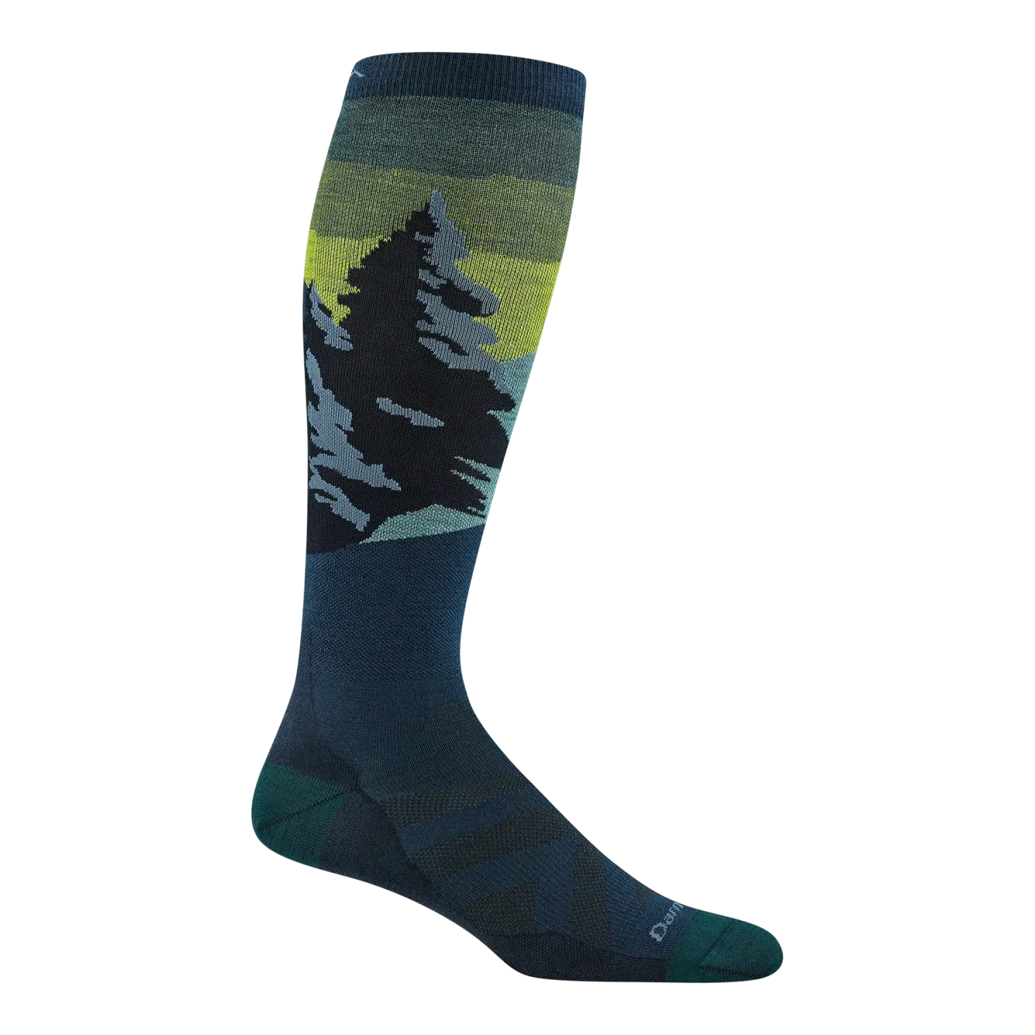 Darn Tough Men's Solstice Over-the-Calf Lightweight Ski & Snowboard Socks in eclipse, side view