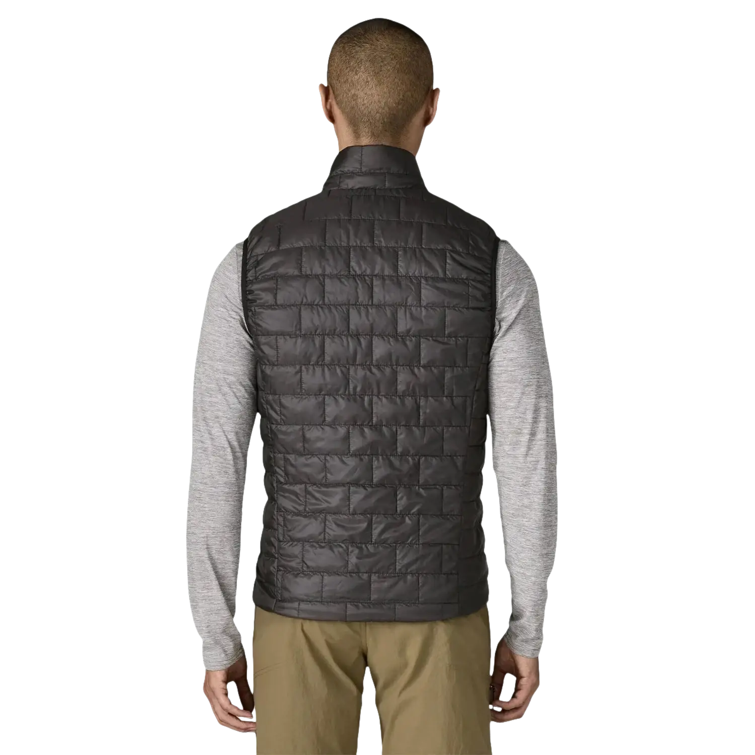 Patagonia Men's Nano Puff® Vest in black, on model back view