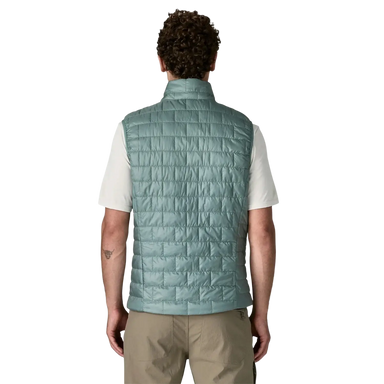 Patagonia Men's Nano Puff® Vest in blue sage, on model back view