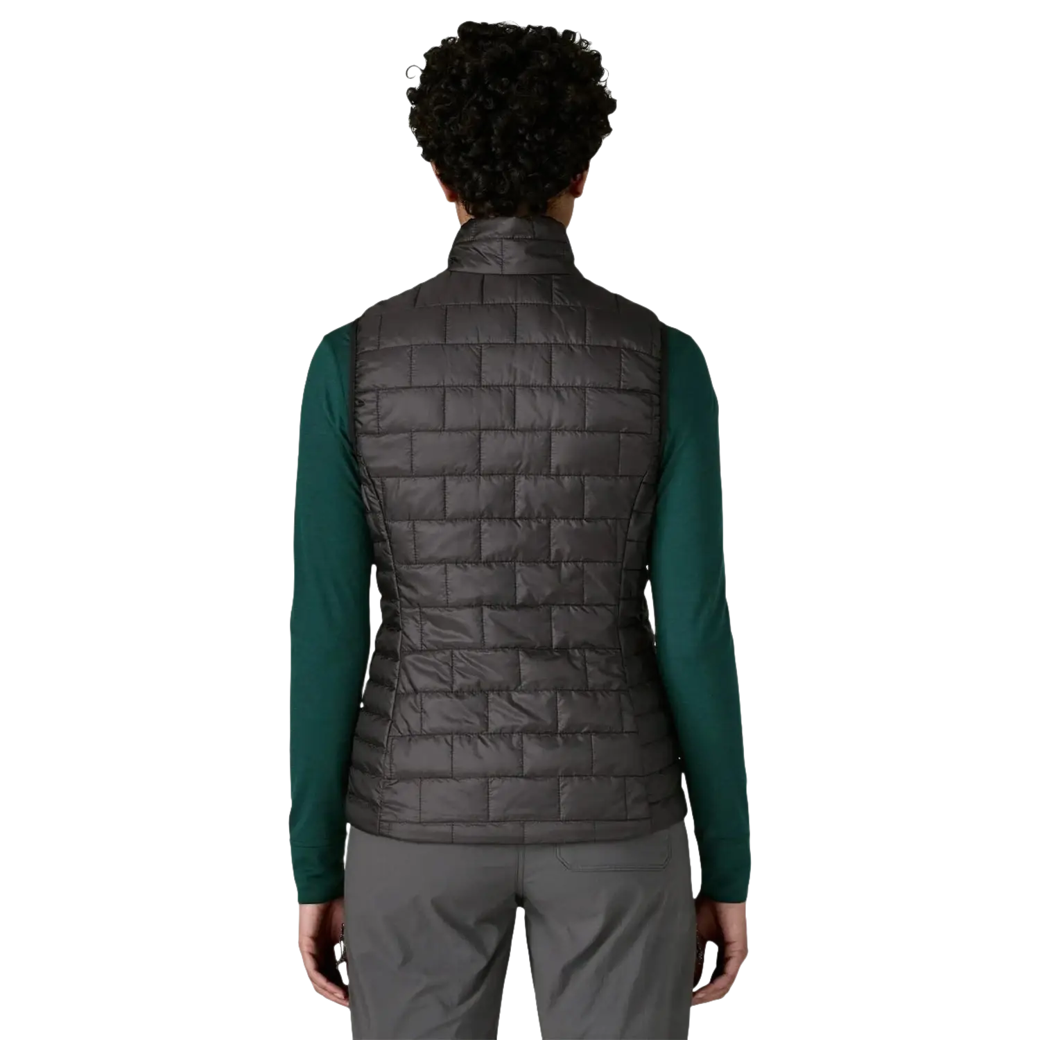 Patagonia Women's Nano Puff® Vest in black, on model back view