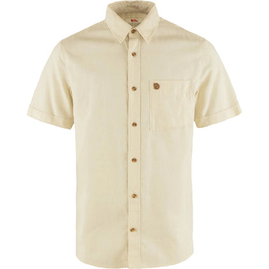 Fjall Raven M's Övik Travel Short Sleeve Shirt in chalk white, front view