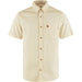 Fjall Raven M's Övik Travel Short Sleeve Shirt in chalk white, front view