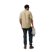 Fjall Raven M's Övik Travel Short Sleeve Shirt in sandstone, on model back view