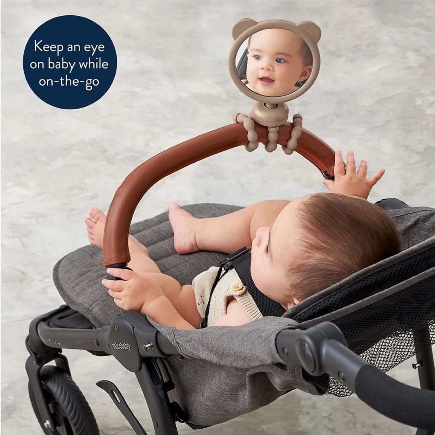 Itzy Ritzy Itzy Peek Stroller Mirror™, lifestyle view