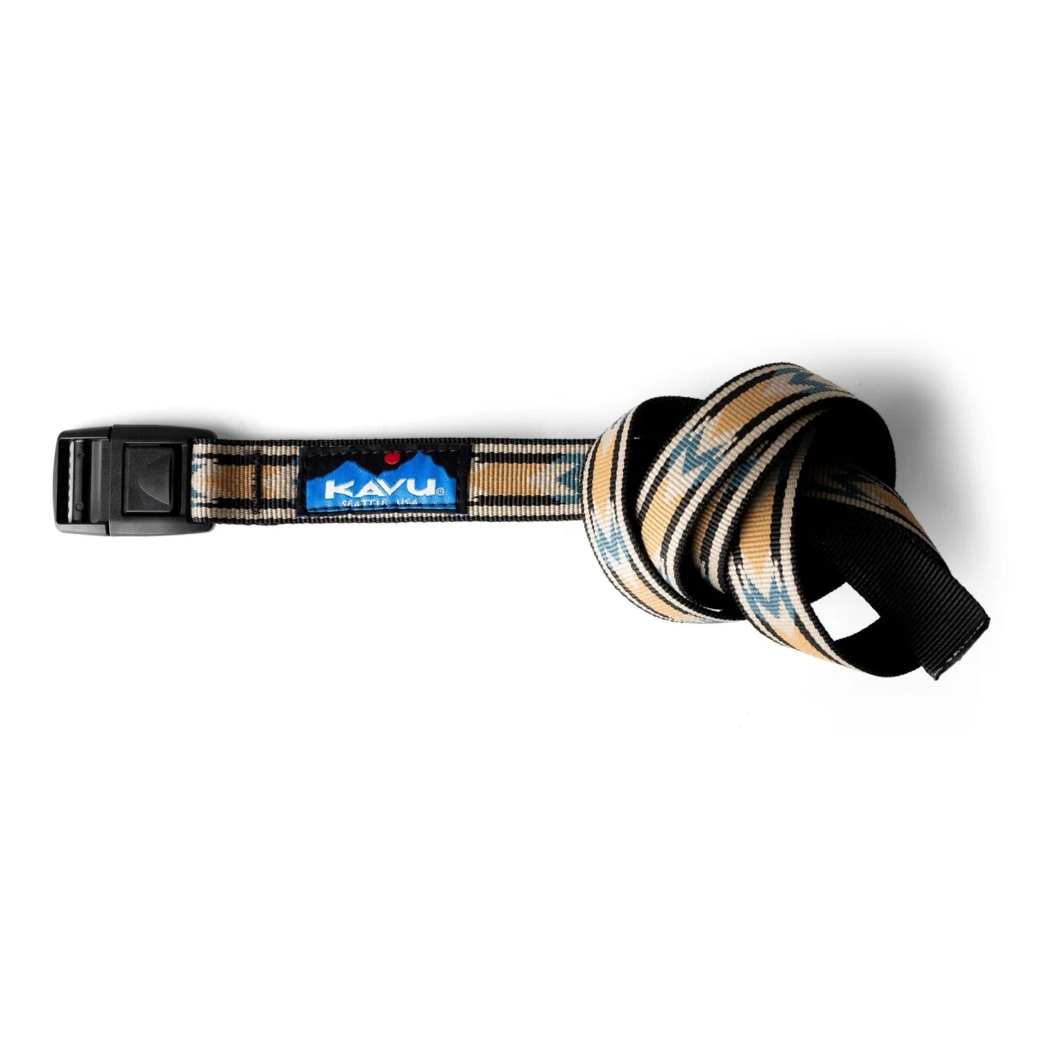 KAVU Burly Belt in sand dart, front