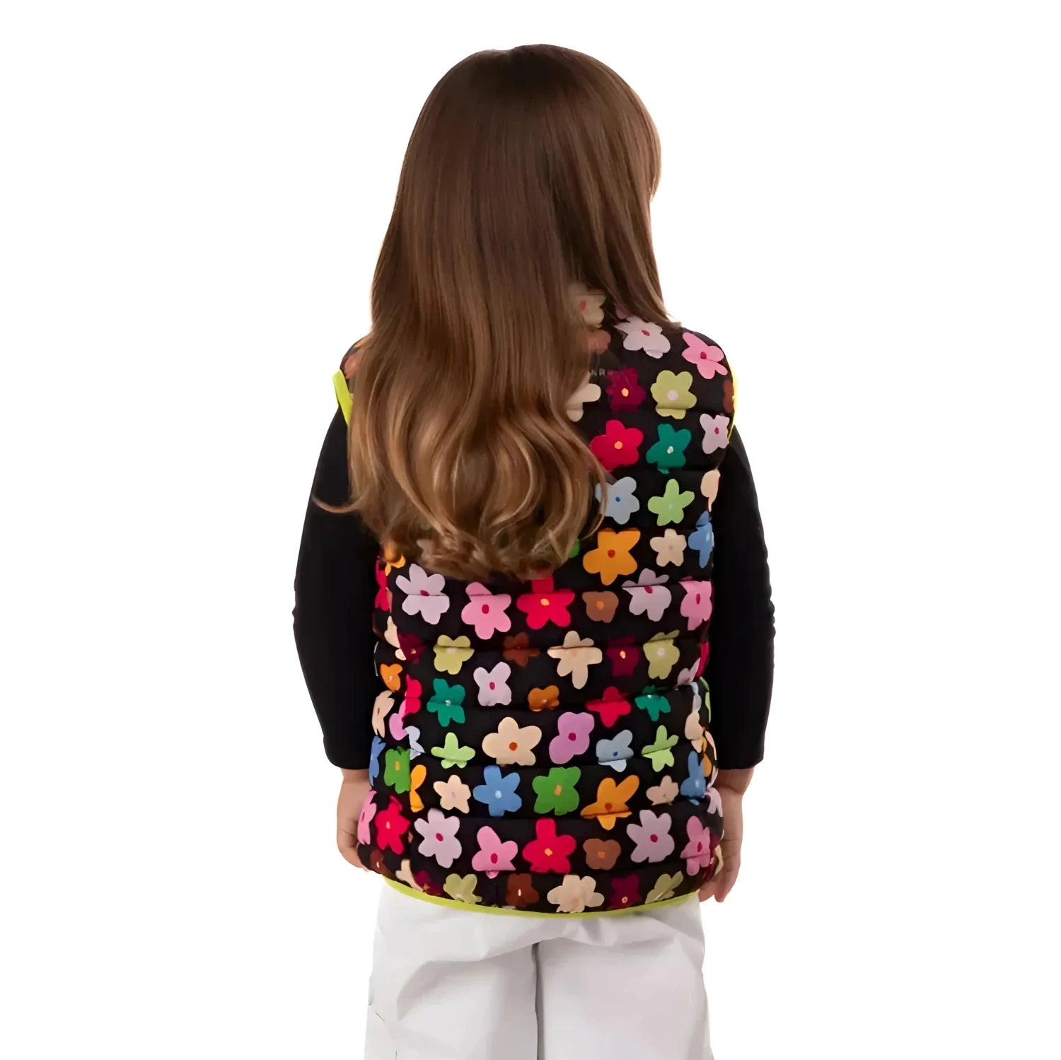 Boulder Gear Kid's D-Lite Puffer Vest in chalk, on model back view