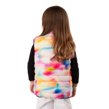 Boulder Gear Kid's D-Lite Puffer Vest in opal, on model back  view